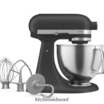 ברזל יצוק שחור KitchenAid מיקסר סטנד עם ראש הטיה מסדרת artisan 5 ליטר עם נקודות מגע מובחרות מכשירים 4PF80N25