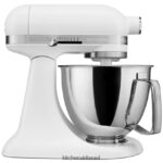 לבן מט KitchenAid מיקסר סטנד מיני 3.5 ליטר עם ראש הטיה artisan מכשירים 4PF80N80