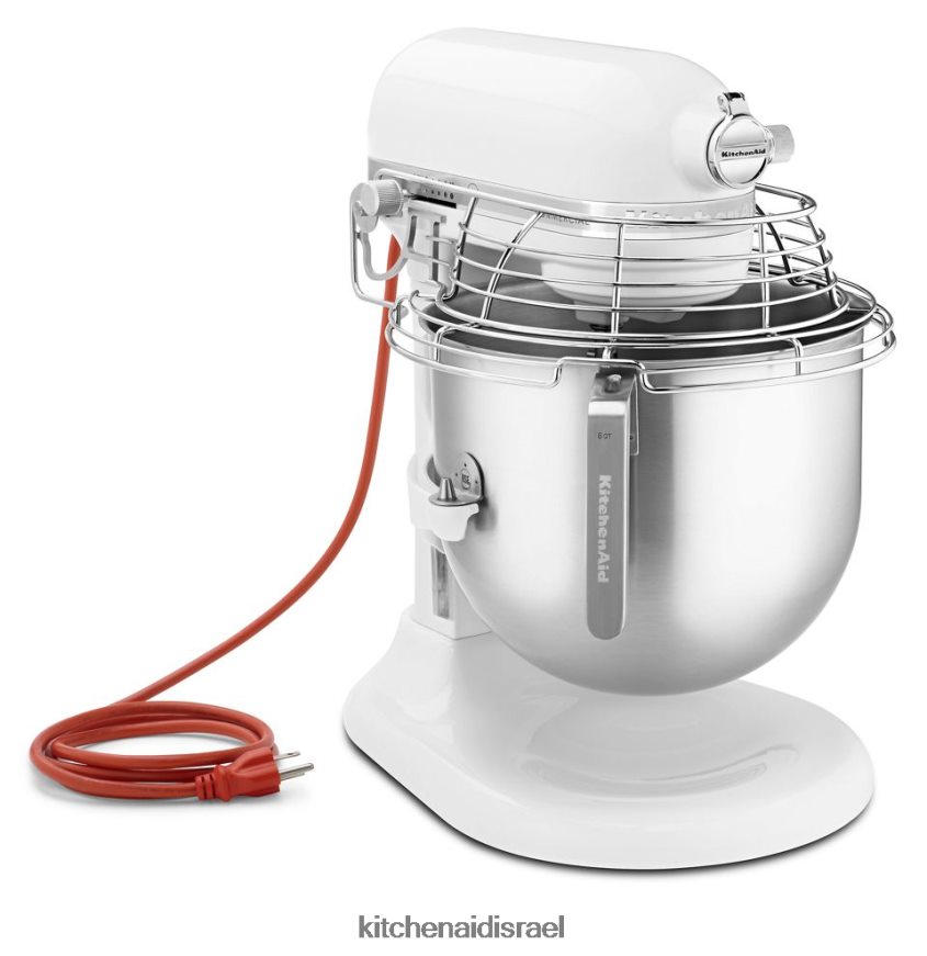 d79cd791d79f_kitchenaid_d7a1d793d7a8d794_d79ed7a1d797d7a8d799d7aa_d79ed795d7a1d79ed79bd7aa_nsf_8_d79cd799d798d7a8_d79ed799d7a7d.jpg לבן KitchenAid סדרה מסחרית מוסמכת nsf 8 ליטר מיקסר עמדת קערה להרמה עם מגן קערה מנירוסטה מכשירים 4PF80N98 - Image 1