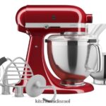 סוכריות תפוח אדום KitchenAid מיקסר סטנד עם ראש הטיה מסדרת artisan 5 ליטר עם חבילת אביזרים מובחרים מכשירים 4PF80N6