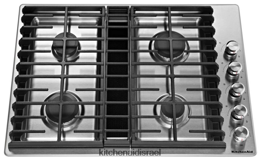 d7a4d79cd793d7aa_d790d79c_d797d79cd793_kitchenaid_30_d790d799d7a0d7a5_4_d79ed791d7a2d7a8d799d79d_d79cd79bd799d7a8d799d799d79d_d.jpg פלדת אל - חלד KitchenAid 30 אינץ' 4 מבערים לכיריים עם גז להורדה מכשירים 4PF80N151 - Image 1