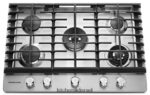 פלדת אל - חלד KitchenAid כיריים גז 30 אינץ' 5 מבערים עם מחבת פסים מכשירים 4PF80N155 - Image 2