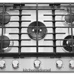 פלדת אל - חלד KitchenAid כיריים גז 30 אינץ' 5 מבערים עם מחבת פסים מכשירים 4PF80N155