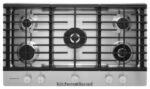 פלדת אל - חלד KitchenAid כיריים גז 36 אינץ' 5 מבערים עם פסים מכשירים 4PF80N159 - Image 2