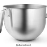 פלדת אל - חלד KitchenAid קערה מלוטשת 7 ליטר NSF עם ידית וו j קבצים מצורפים ואביזרים 4PF80N133