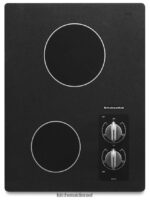 שָׁחוֹר KitchenAid כיריים חשמליות בגודל 15 אינץ' עם 2 אלמנטים זוהרים מכשירים 4PF80N165 - Image 2