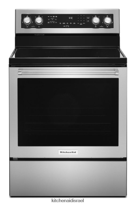 נירוסטה עם גימור מגן הדפסה KitchenAid טווח הסעה חשמלי 30 אינץ' 5 אלמנטים מכשירים 4PF80N166