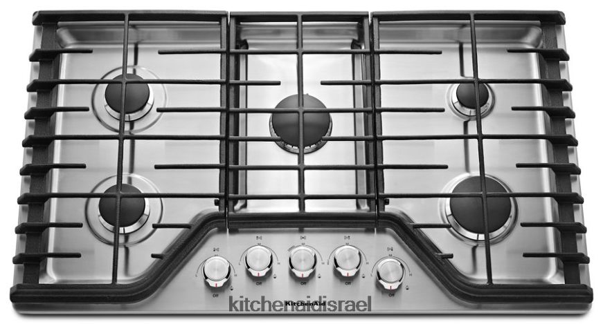 פלדת אל - חלד KitchenAid כיריים גז 36 אינץ' 5 מבערים מכשירים 4PF80N156