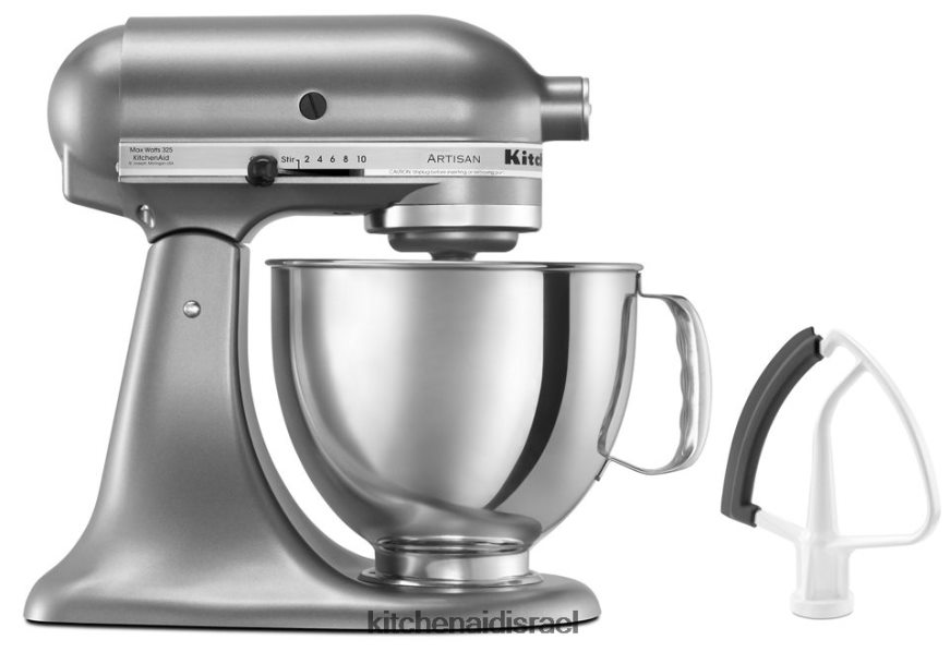 קונטור כסף KitchenAid מערבל סטנד עם ראש הטיה מסדרת artisan 5 ליטר עם מקצף קצה גמיש מכשירים 4PF80N82